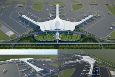 Phối cảnh nhà ga hành khách Cảng Hàng không quốc tế Long Thành (Đồng Nai).