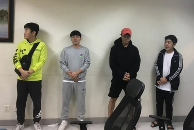 Các đối tượng người Hàn Quốc bị truy nã quốc tế thời điểm bị công an Việt Nam bắt giữ.