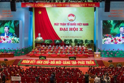 Phiên làm việc thứ nhất Đại hội Đại biểu toàn quốc Mặt trận Tổ quốc Việt Nam lần thứ X, ngày 16/10/2024. (Ảnh: DUY LINH-QUANG VINH)