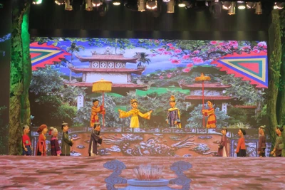 Đoàn Nghệ thuật Múa rối Hải Phòng biểu diễn vở “Lời thề”. (Ảnh: thanhphohaiphong.gov.vn)