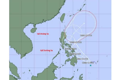 Dự báo đường đi của cơn bão đầu tiên trên khu vực Tây Bắc Thái Bình Dương.