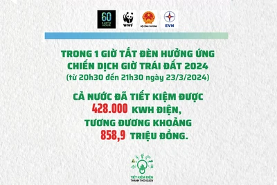 Tiết kiệm hơn 428 nghìn kW giờ điện trong 1 giờ hưởng ứng Chiến dịch Giờ Trái đất 2024