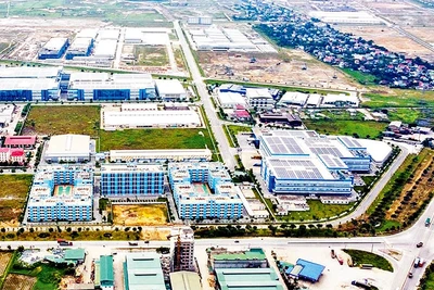 Một góc Khu công nghiệp, đô thị và dịch vụ VSIP Nghệ An. (Ảnh THÀNH CƯỜNG)