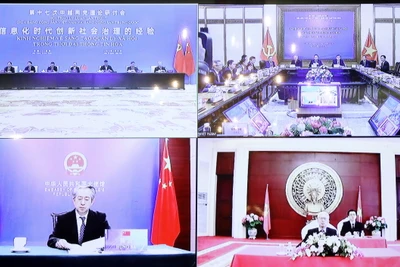 Quang cảnh hội thảo trực tuyến. (Ảnh: TTXVN)