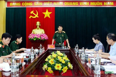 Đại tướng Lương Cường phát biểu chỉ đạo. Ảnh: Báo Quân đội nhân dân