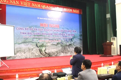 Hội nghị công bố đồ án quy hoạch chung đô thị Việt Yên (Bắc Giang). Nguồn: Thị ủy Việt Yên