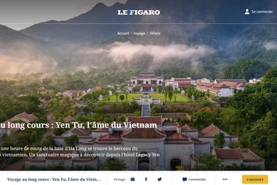 Yên tử xuất hiện hùng vĩ trên báo Le Figaro (Pháp), số ra ngày 7/5. 