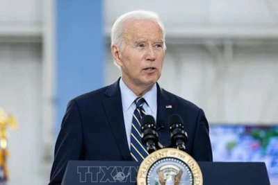 Tổng thống Mỹ Joe Biden phát biểu tại bang Pennsylvania. (Ảnh: AFP/TTXVN)
