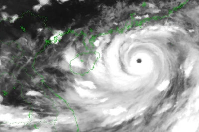 Hình ảnh bão số 3 lúc 19 giờ ngày 5/9/2024. (Ảnh: Trung tâm Dự báo khí tượng thủy văn quốc gia)
