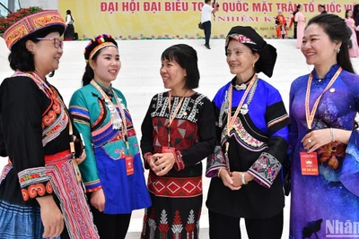 Đại biểu tham dự Đại hội đại biểu toàn quốc Mặt trận Tổ quốc Việt Nam lần thứ X. (Ảnh: DUY LINH)