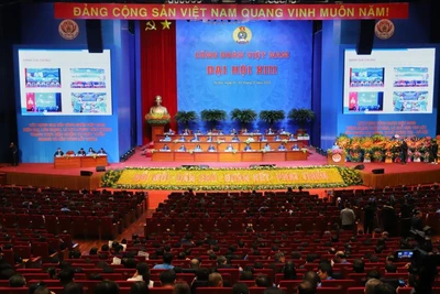 Toàn cảnh Đại hội XIII Công đoàn Việt Nam.