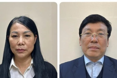 Bị can Hoàng Thị Thúy Lan, cựu Bí thư Tỉnh ủy Vĩnh Phúc và Lê Duy Thành, cựu Chủ tịch UBND tỉnh Vĩnh Phúc. (Nguồn: Bộ Công an)