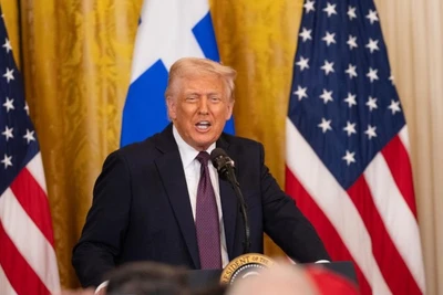 Tổng thống Mỹ Donald Trump tham dự một sự kiện kỷ niệm Ngày Độc lập Hy Lạp tại Nhà Trắng ở Washington, D.C. vào ngày 24/3 (Ảnh: Tân Hoa xã)