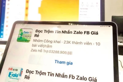 Xuất hiện nhiều trang mạng chào bán dịch vụ đọc trộm tin nhắn trên Zalo. (Ảnh HÀ THU)