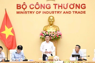 Bộ trưởng Công thương, Trưởng Đoàn đàm phán Chính phủ Nguyễn Hồng Diên chủ trì buổi làm việc với các tập đoàn, tổng công ty, các doanh nghiệp lớn của Việt Nam.