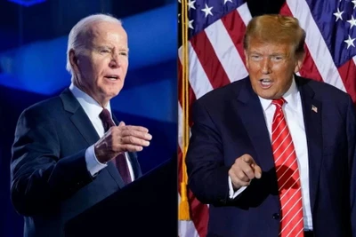 Tổng thống Mỹ Joe Biden (trái) và cựu Tổng thống Donald Trump. (Ảnh: AFP/TTXVN)