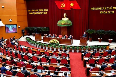 Hội nghị lần thứ 11 Ban Chấp hành Trung ương Đảng khóa XIII. (Ảnh: ĐĂNG KHOA)