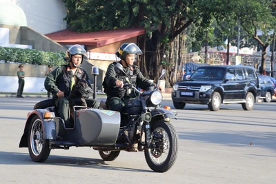 Chiến sĩ Công an tỉnh Đồng Nai ra quân tại buổi lễ.