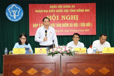 Phó trưởng Đoàn đại biểu Quốc hội Đồng Nai Bùi Xuân Thống phát biểu tại hội nghị.