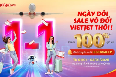 Chào năm mới 2025, du xuân may mắn cùng Vietjet với vé bay giảm 100% 