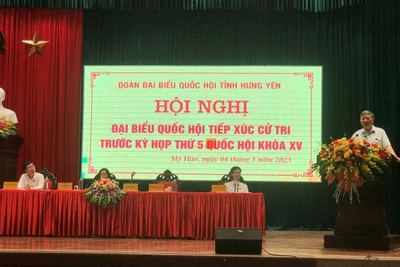 Bộ trưởng Công an Tô Lâm tiếp xúc cử tri thị xã Mỹ Hào, tỉnh Hưng Yên.