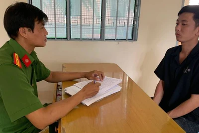 Đối tượng Chương tại cơ quan Công an