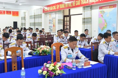 Các đại biểu dự Đại hội Đảng bộ Hải đội 411, Lữ đoàn 995 Hải quân.