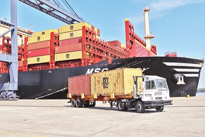 Tàu MSC Giusy trọng tải hơn 170.000 DWT, mớn nước 16m cập cảng SSIT (cụm cảng Cái Mép-Thị Vải). 