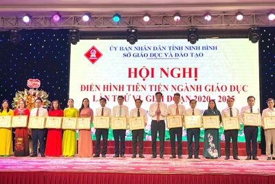 Các tập thể được tuyên dương, khen thưởng tại hội nghị.