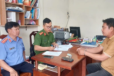 Bị can Hồ Hồng Hải Hồ tại Cơ quan điều tra. (Ảnh: Công an cung cấp)