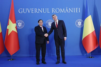 Sau lễ đón trang trọng, Thủ tướng Chính phủ Phạm Minh Chính đã gặp hẹp và hội đàm với Thủ tướng Romania Ion-Marcel Ciolacu.