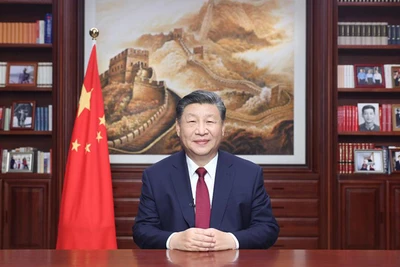 Tổng Bí thư, Chủ tịch Trung Quốc Tập Cận Bình gửi thông điệp chào năm mới 2024. Ảnh: Tân Hoa xã