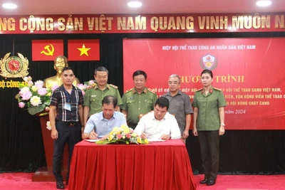 Ký kết Biên bản hợp tác giữa Hiệp hội Thể thao Công an nhân dân và Công ty Cổ phần tập đoàn VIN Cà phê Việt Nam.