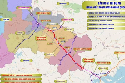 Toàn cảnh tuyến đường dự án nâng cấp đoạn Km18 đến Km80 quốc lộ 4B.