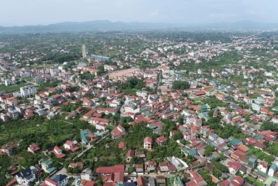 Đô thị Chũ nhìn từ trên cao.