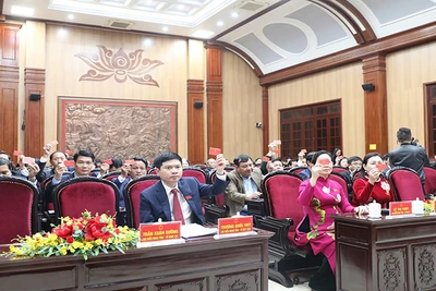 Các đại biểu biểu quyết thông qua các nghị quyết kỳ họp.