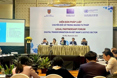 Toàn cảnh Diễn đàn pháp luật: Chuyển đổi số trong ngành Tư pháp.