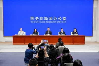 Một phiên họp báo của Văn phòng Báo chí Quốc vụ viện Trung Quốc. (Ảnh minh họa: scio.gov.cn) 