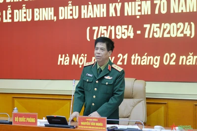 Thượng tướng Nguyễn Văn Nghĩa, Phó Tổng Tham mưu trưởng Quân đội nhân dân Việt Nam phát biểu tại hội nghị. (Ảnh: Báo Quân đội nhân dân).