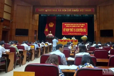 Quang cảnh kỳ họp thứ 15, Hội đồng nhân dân tỉnh Cao Bằng khóa 17.