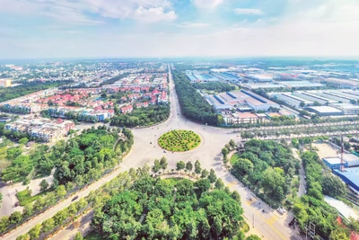 Một góc Khu công nghiệp-đô thị-dịch vụ Mỹ Phước tại thị xã Bến Cát do Tổng công ty Becamex IDC đầu tư. 