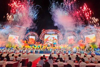 Màn pháo hoa tại Lễ hội Hoa Phượng Đỏ-Hải Phòng năm 2024.