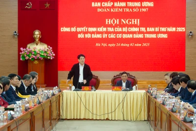 Chủ tịch nước Lương Cường chủ trì Hội nghị Công bố quyết định kiểm tra của Bộ Chính trị, Ban Bí thư đối với Đảng ủy các cơ quan Đảng Trung ương.