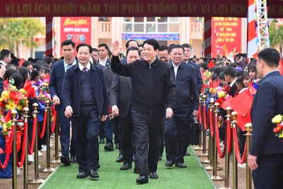 Chủ tịch nước Lương Cường tới dự lễ phát động Tết trồng cây “Đời đời nhớ ơn Bác Hồ” Xuân Ất Tỵ năm 2025.