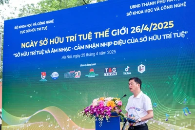 Ông Lưu Hoàng Long, Cục trưởng Cục Sở hữu trí tuệ (Bộ Khoa học và Công nghệ) phát biểu tại sự kiện. (Ảnh: BÍCH LIÊN)