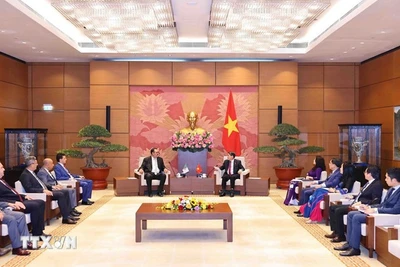 Phó Chủ tịch Quốc hội Nguyễn Đức Hải tiếp Ngài Salah Djegloul Chủ tịch Nhóm Nghị sỹ hữu nghị Algeria-Việt Nam. (Ảnh: TTXVN)