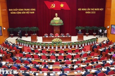 Hội nghị Trung ương 11 diễn ra từ ngày 10-12/4 tại Thủ đô Hà Nội. (Ảnh: TTXVN)