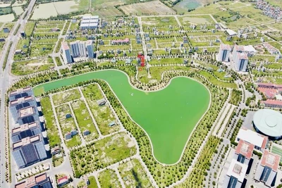 Một góc Hà Nội nhìn từ trên cao. (Ảnh: LÊ TIÊN)