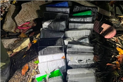 Số lượng lớn nghi ma túy trôi dạt vào bờ biển Gò Công.