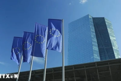 Trụ sở Ngân hàng Trung ương châu Âu (ECB) tại Frankfurt (Đức). (Ảnh: THX/TTXVN)